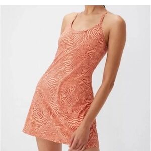 Outdoor Voices Orange Patterned Mini Dress